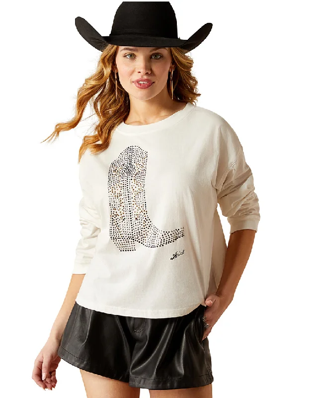 Women's Meant For Walking Long Sleeve T-Shirt Lace Blend Ribbed Blend Corduroy Blend