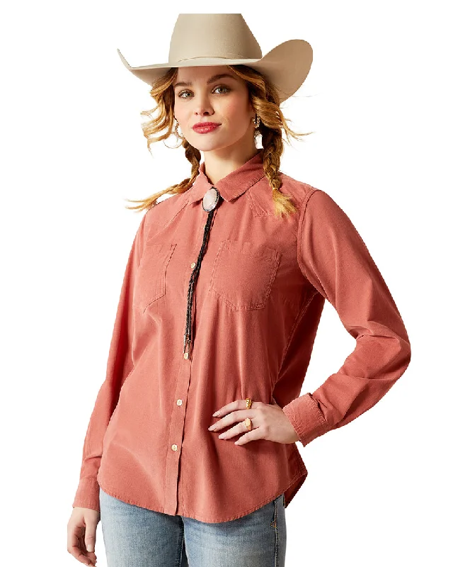 Women's Billie Jean Corded Shirt Zippered Buttoned Snapped