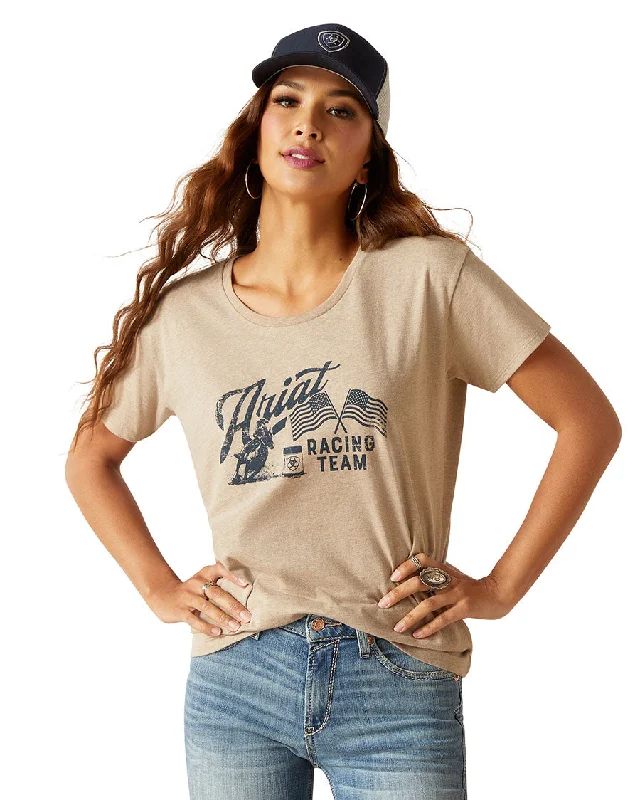 Women's Racing Team T-Shirt Collared T-Shirt Boat Neck A-Line