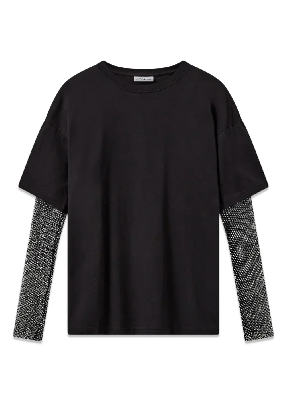 Le T-shirt - Black Cashmere Blend Cotton Blend Poly Blend