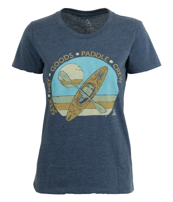 Women's Paddle Crew T-shirt Solid Color Striped Floral