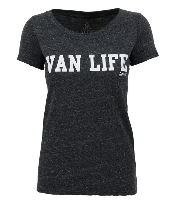 Women's Van Life University T-shirt Zippered Buttoned Snapped