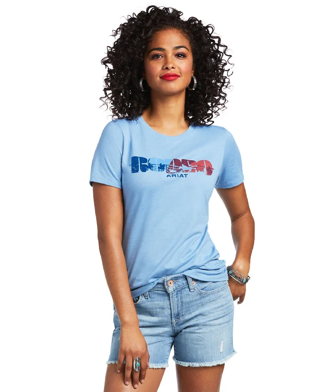 Women's Rodeo T-Shirt Spandex Blend Rayon Blend Denim Blend
