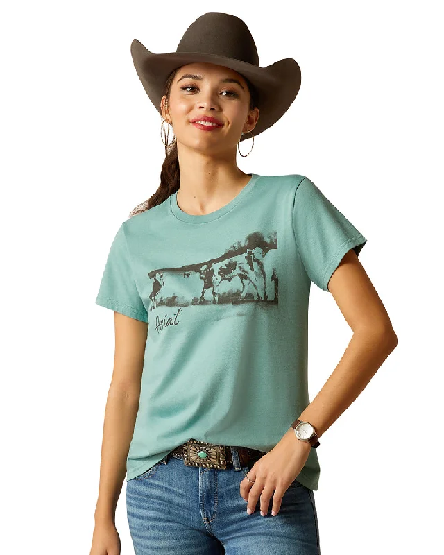 Women's Wholesome Heffers T-Shirt Satin Fabric Silk Fabric Chiffon Fabric