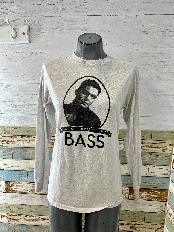 00’s Gray Bass Revival Music Long Sleeve T-Shirt Oversized T-Shirt Spandex breathable