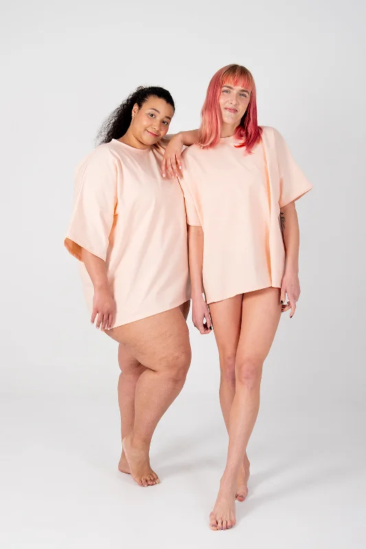 Oversized T-Shirt In Peach Dust Graphic T-Shirt Round Neck Polyester