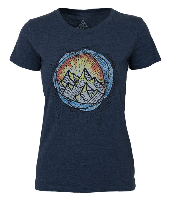 Women's Alpine Glow T-shirt Hooded Caped Shawl Collar