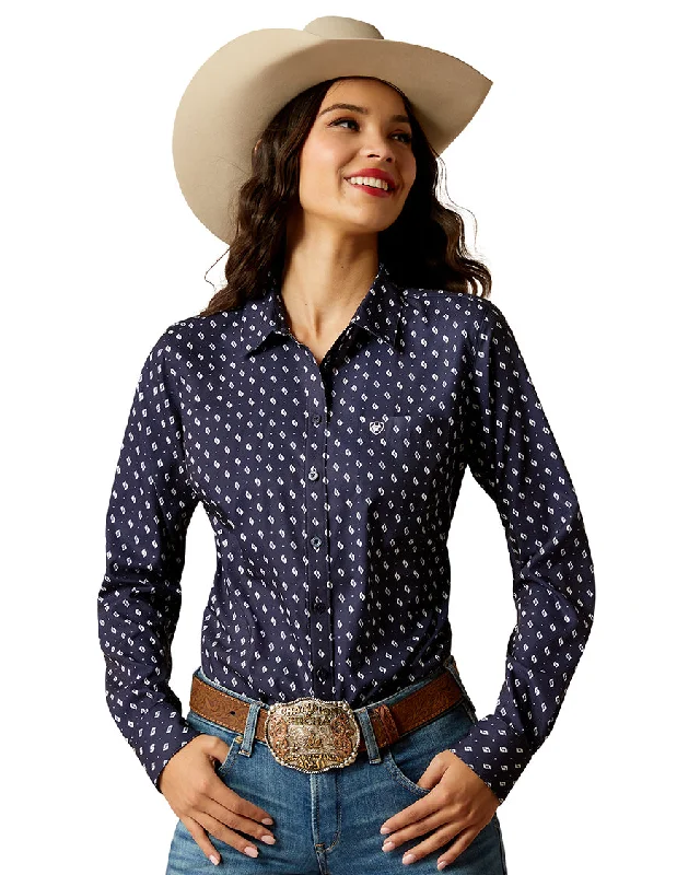 Women's Kirby Pro Shirt Notch Collar Peter Pan Collar Cowl Neck