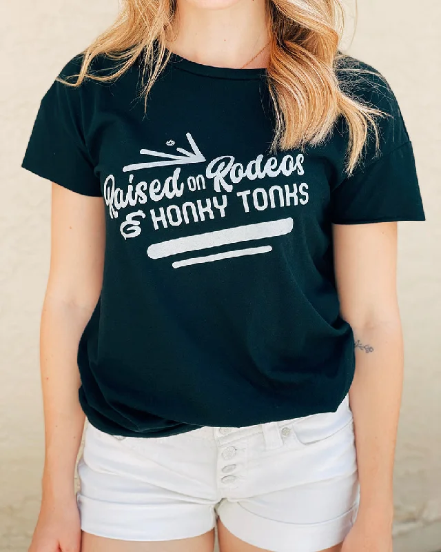 Women's Saloon Graphic T-Shirt Collared Crew Neck Turtle Neck