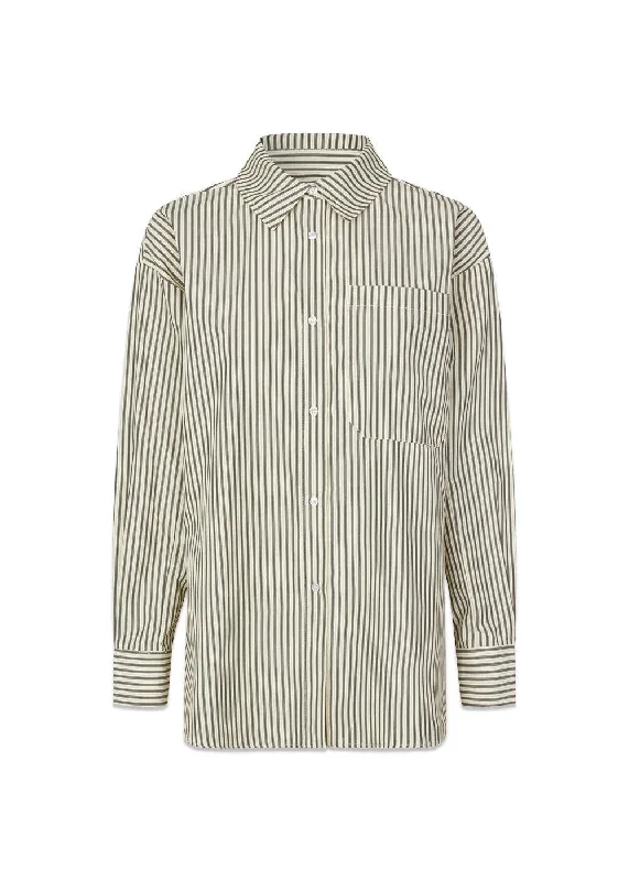 KoraMD LS shirt - Delicate Black Stripe Seamless Knitted Crochet