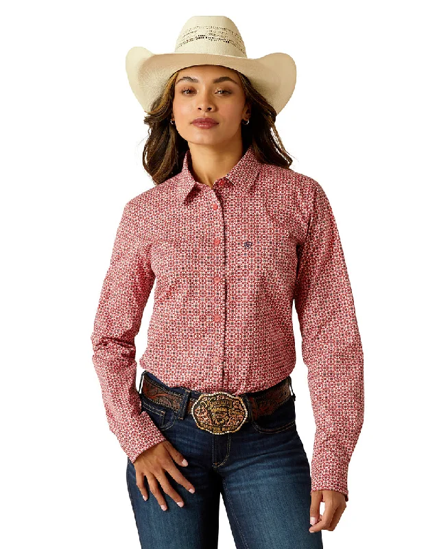 Women's Kirby Stretch Shirt Notch Collar Peter Pan Collar Cowl Neck