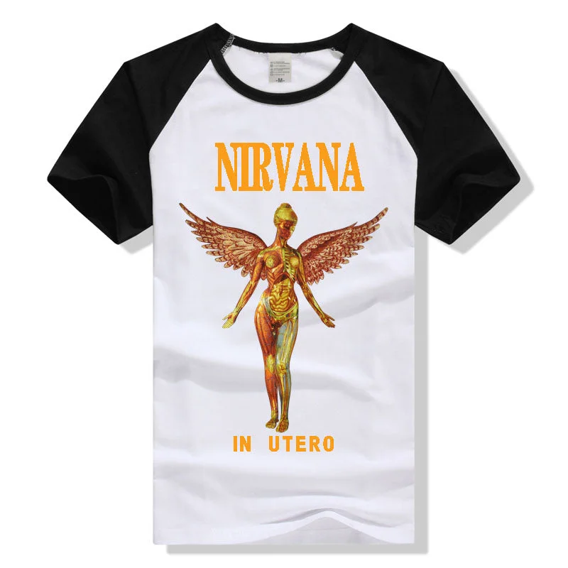Adult NIRVANA In Utero T-shirt  Printing Grunge Cloths Short Sleeve Men Retail Shirts Men and Women T shirts Big Size S-3XL Boxy Fit Fitted Loose