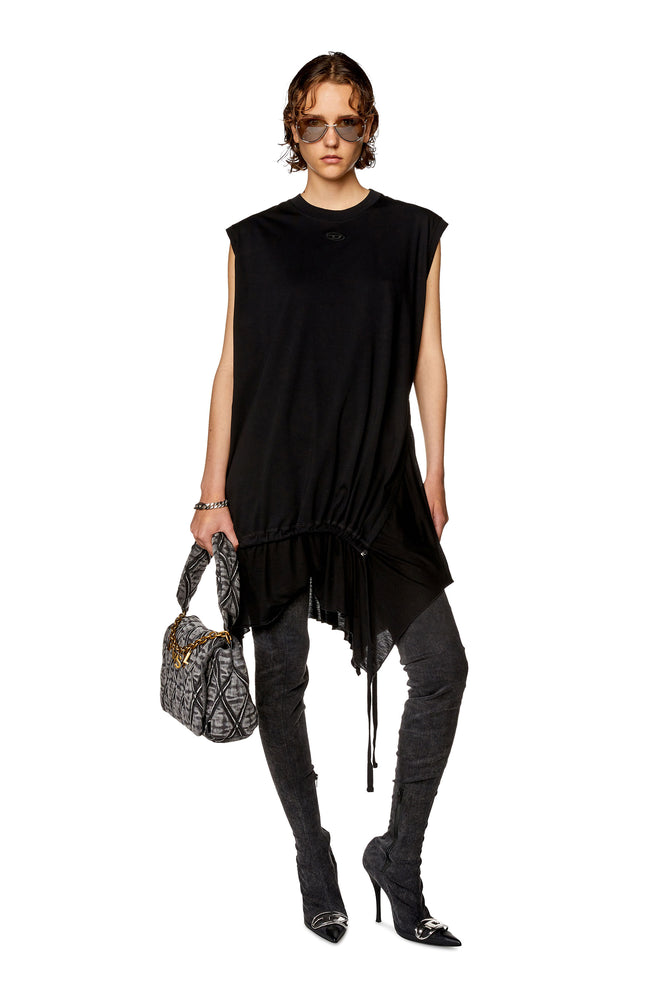 T-shirt dress with jersey hem Chenille Blend Fleece Blend Nylon Blend