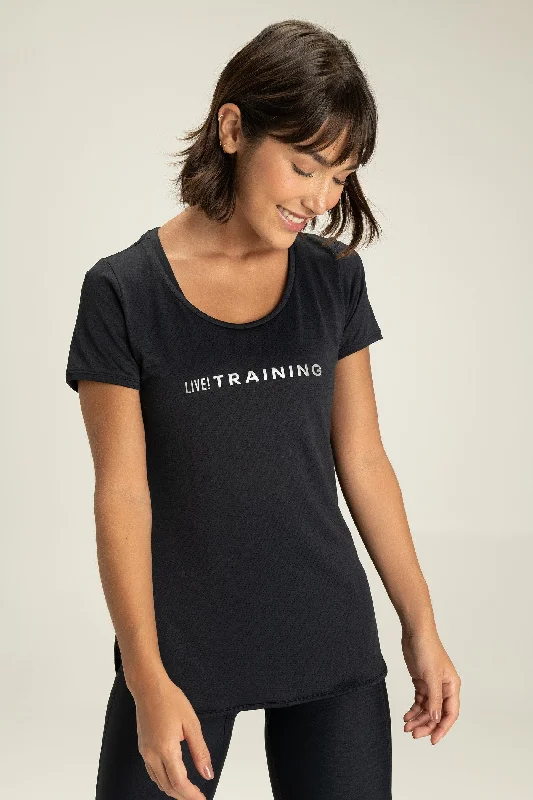 LIVE! Action T-shirt Collared T-Shirt Boat Neck A-Line