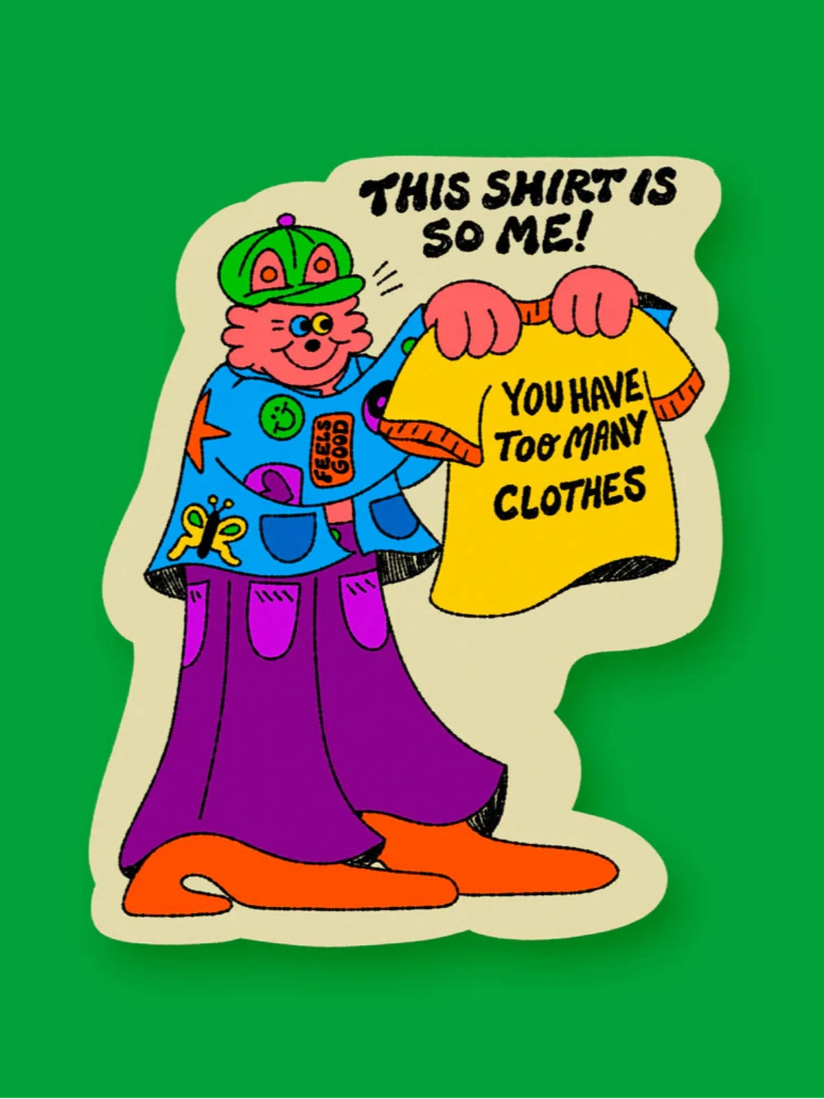 Shirt Sticker Zippered Buttoned Snapped