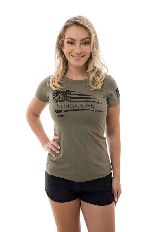 Women's T-Shirt | Sunga Life Notch Collar Peter Pan Collar Cowl Neck