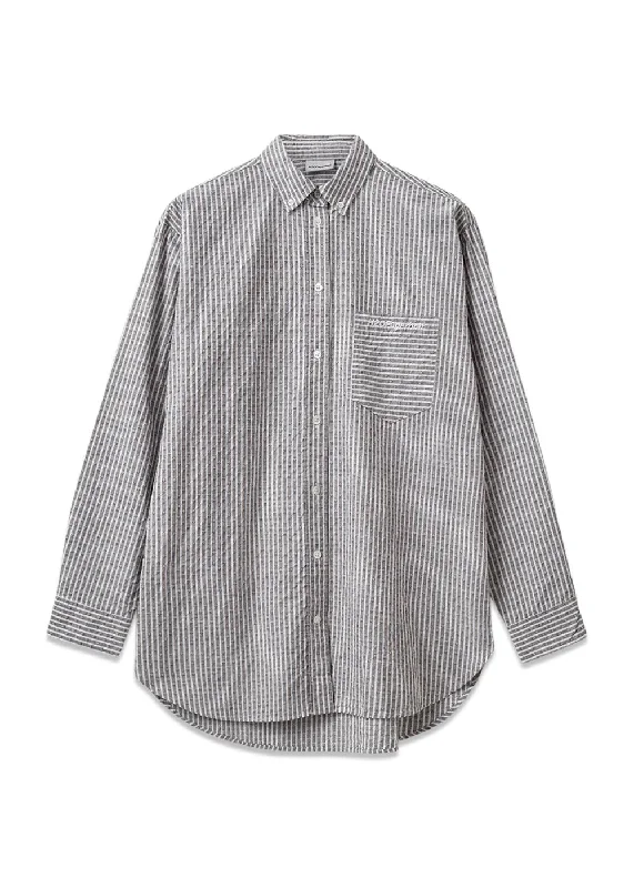 Holiday Shirt - Brown Stripe Elasticated Padded Insulated