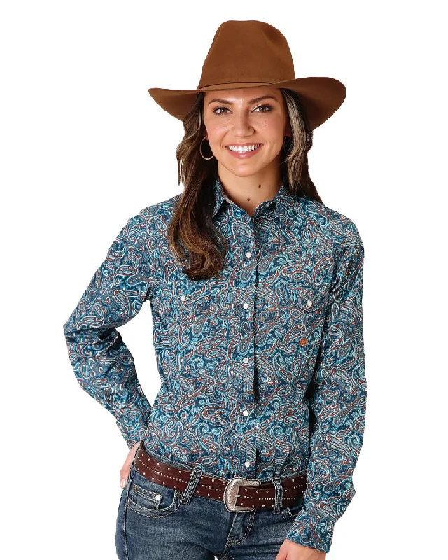 Women's Blue Canyon Paisley Western Shirt Anti-Shrink Durable Soft