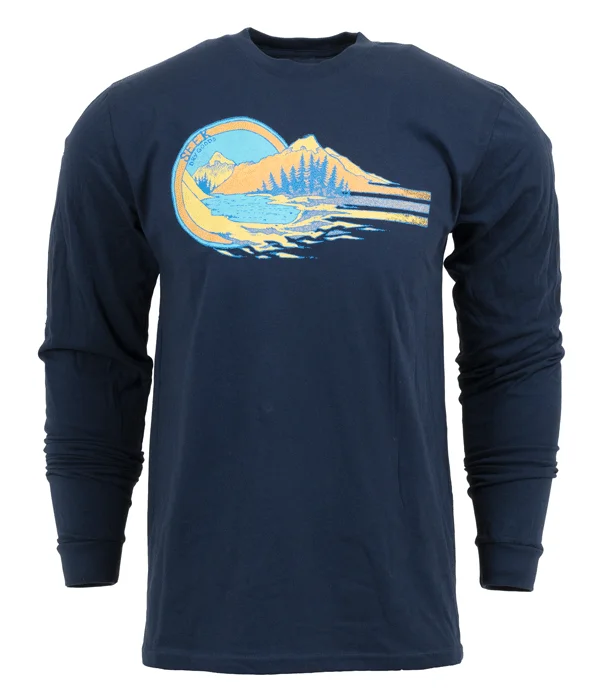Unisex Alpine Lake Long Sleeve T-shirt Seamless Knitted Crochet