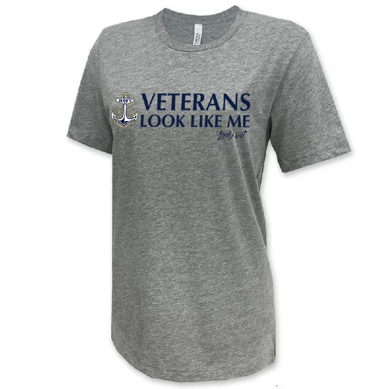 Navy Vet Looks Like Me T-Shirt (unisex fit) Zippered Front Buttoned Front Snap Front