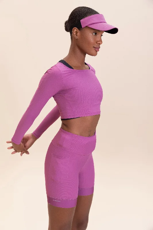 Harmony Crop Long-Sleeve Shirt Ribbed T-Shirt High Neck Heavyweight