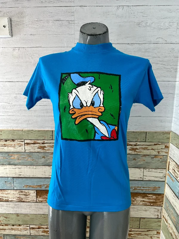 90’s Blue Donald Duck Print T-Shirt Layered Multi-layer Single Layer