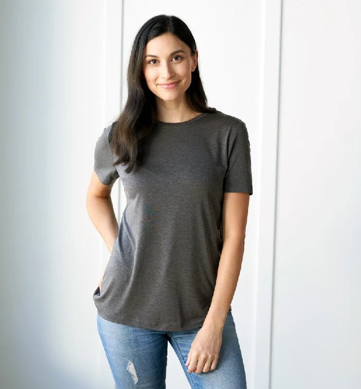 Threshold Crew Neck T-Shirt Standard Fit - Hurricane Grey Anti-Pilling Machine Wash Handmade