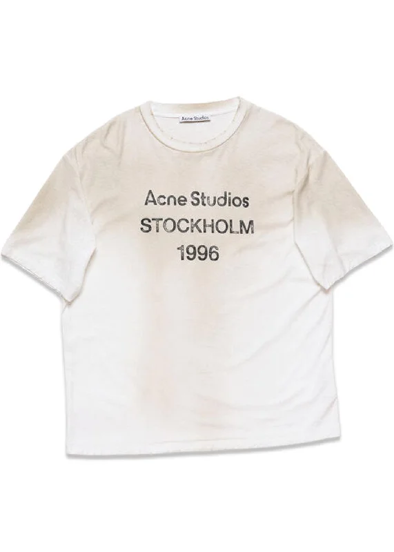 LOGO T-SHIRT - RELAXED FIT - Dusty White Basic T-Shirt Crew Neck Short Sleeve