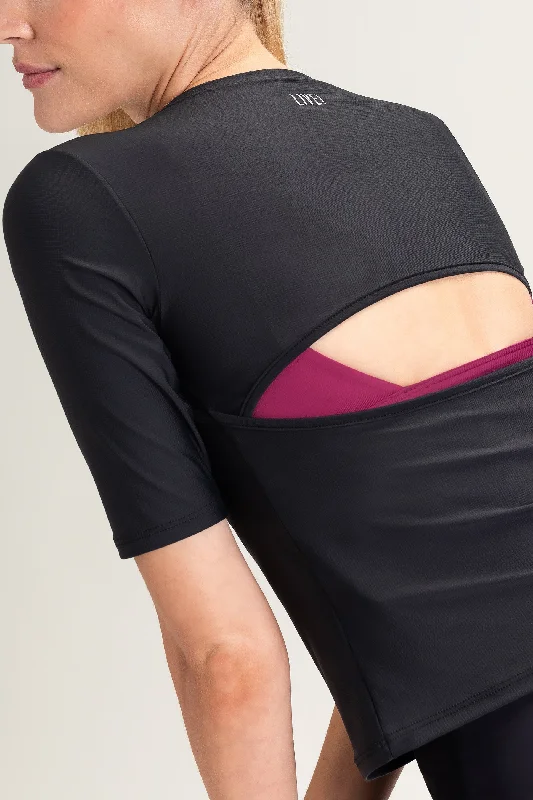 Cropped Harmony T-shirt Welt Pockets Slit Pockets