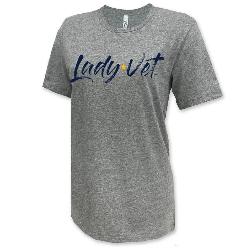 Navy Lady Vet Full Chest Logo T-Shirt (unisex fit) Front Pockets Side Pockets Patch Pockets