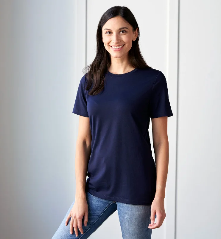 Threshold Crew Neck T-Shirt Standard Fit - Maritime Blue Ribbed T-Shirt High Neck Heavyweight