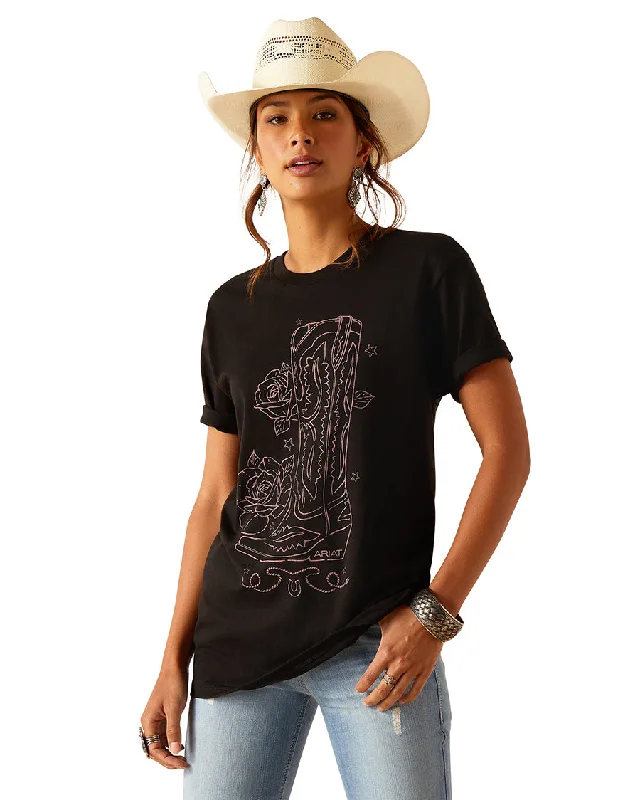 Women's Tall Boot T-Shirt Ribbed T-Shirt High Neck Heavyweight