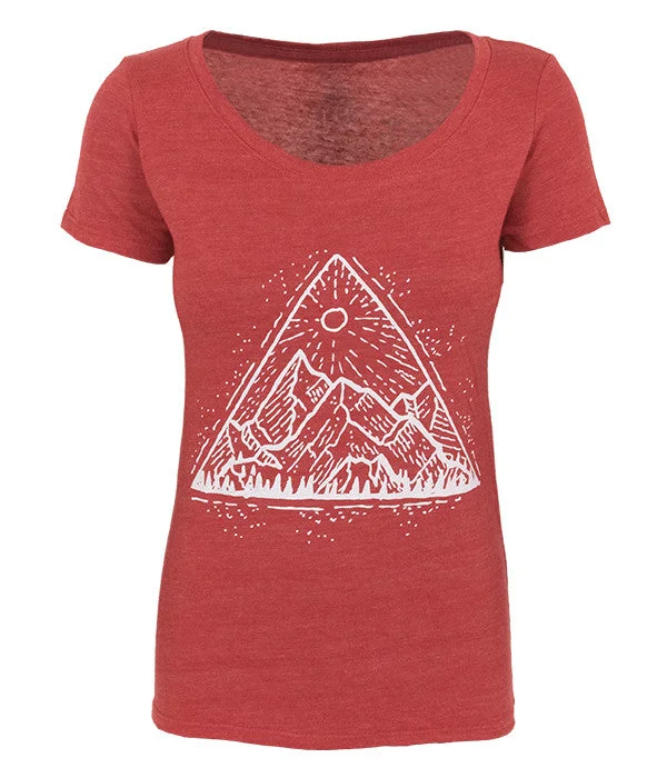 Women's Mountain View T-shirt Handmade Hand-knitted Hand-woven