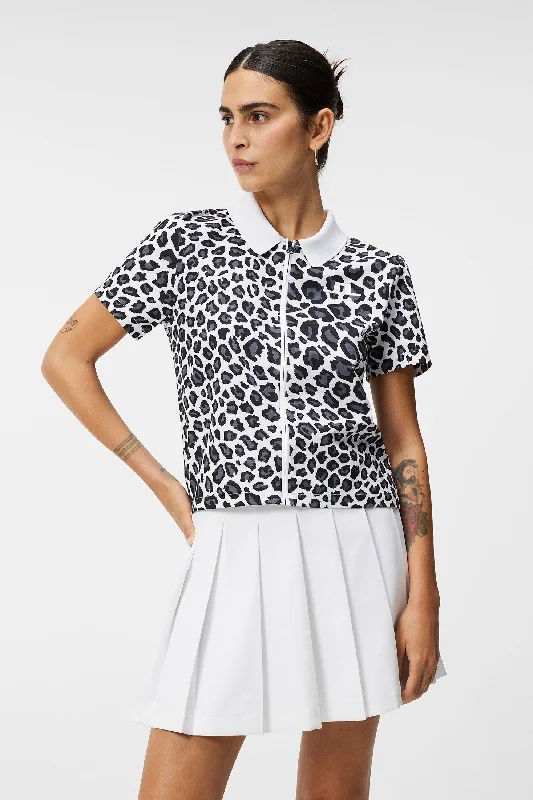 Violette Print Shirt Beaded Sequined Faux Fur