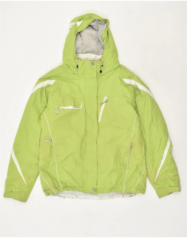 COLUMBIA Womens Titanium Hooded Windbreaker Jacket UK 18 XL Green Nylon Lace Jacket Ribbed Jacket Sequined Jacket