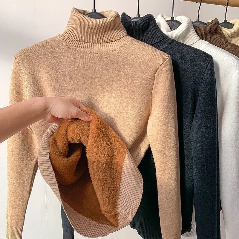 Emma® | Comfortable and soft sweater with turtle neck Zippered Front Buttoned Front Snap Front