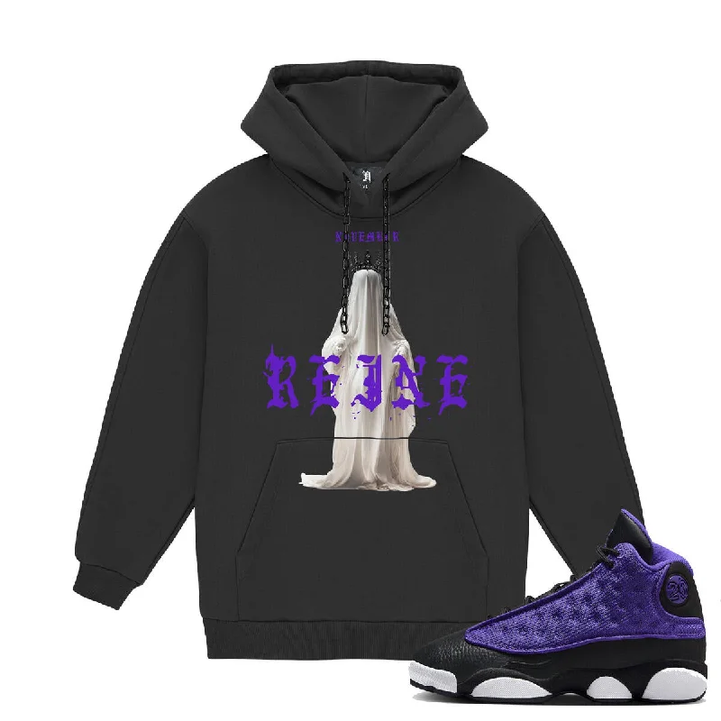November reine (black "queen of the demned heavyweight chain hoodie) Hoodie with Cropped Fit Short Trendy