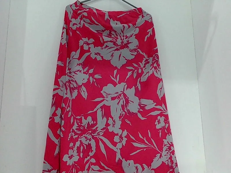 Women's Floral Print Midi Skirt Medium satin skirt smooth