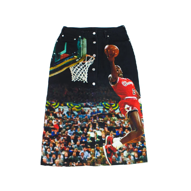 Jordan Women's Printed Skirt (Black) linen skirt natural