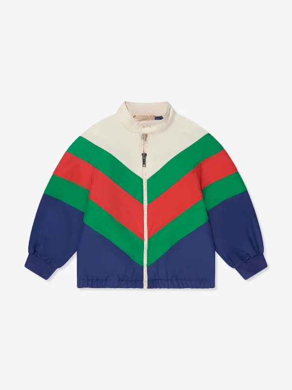 Gucci Girls Chevron Zip Up Jacket in Multicolour Snapped Jacket Toggled Jacket Drawstring Jacket