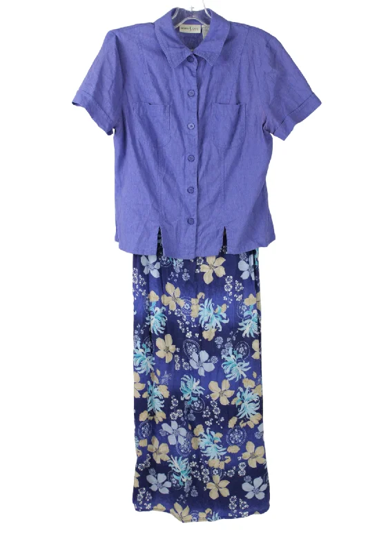 Studio Ease Rayon Linen 2 Piece Dress Set | 8 Petite Floral Print girly