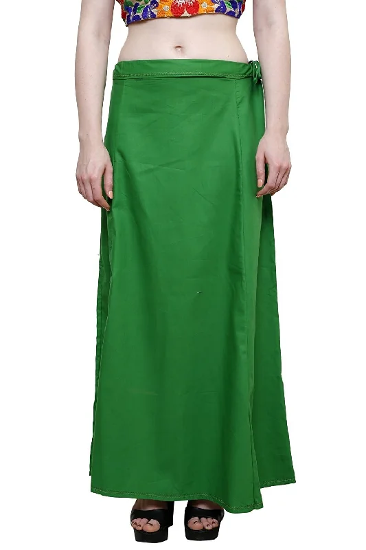 Craftstribe Saree Petticoat Cotton Sari Green Innerwear Wrap Skirt leather skirt durable