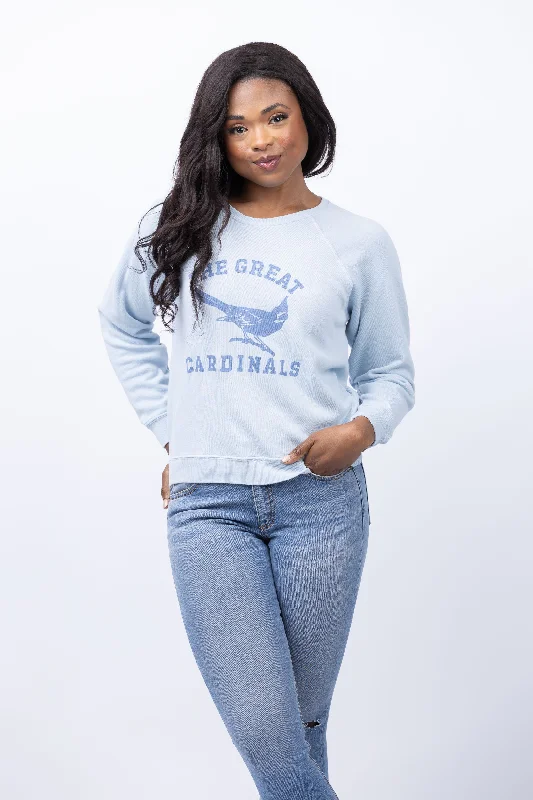 The Great. The Shrunken Sweatshirt Light Sky Hoodie Jacket Zipper Layering