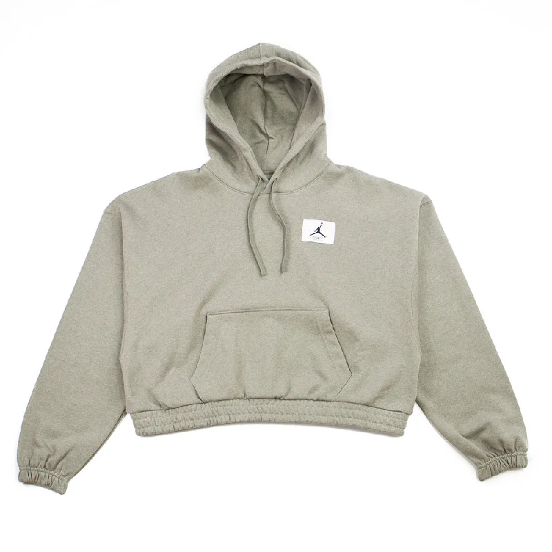 WMNS Jordan Essentials Fleece Hoodie (Light Army) Hoodie with Emblem Brand Identity