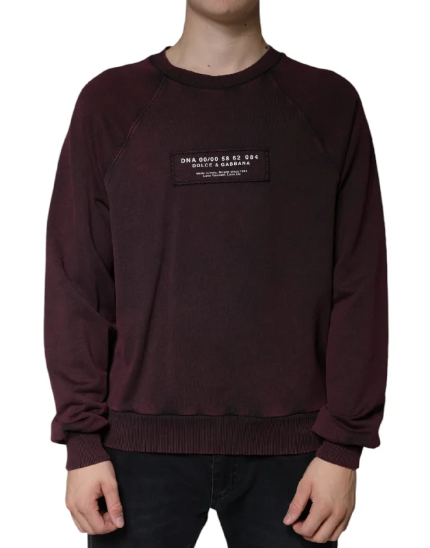 Maroon Logo Crew Neck Men Sweatshirt Sweater Hooded Caped Shawl Collar