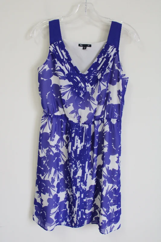 Gap Blue Floral Chiffon Dress | M Tunics Sophisticated sleek
