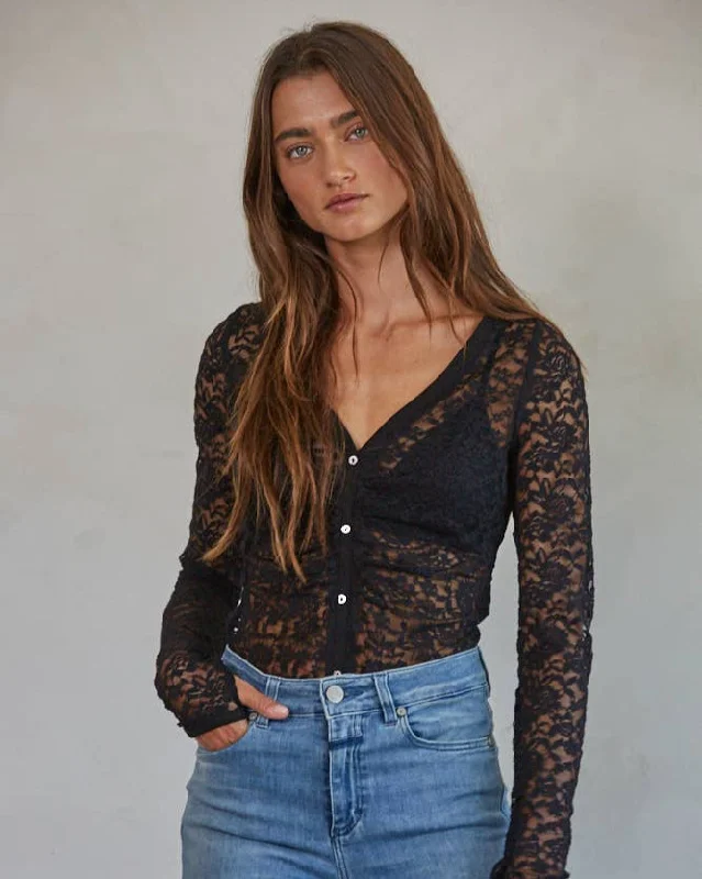 Floral Lace Bodysuit Cozy Cotton Bodysuit
