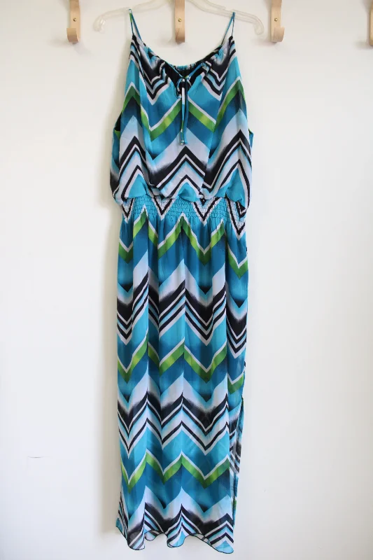 En Focus Women' Blue Chevron Dress | 20W Tunics Recommended stylist