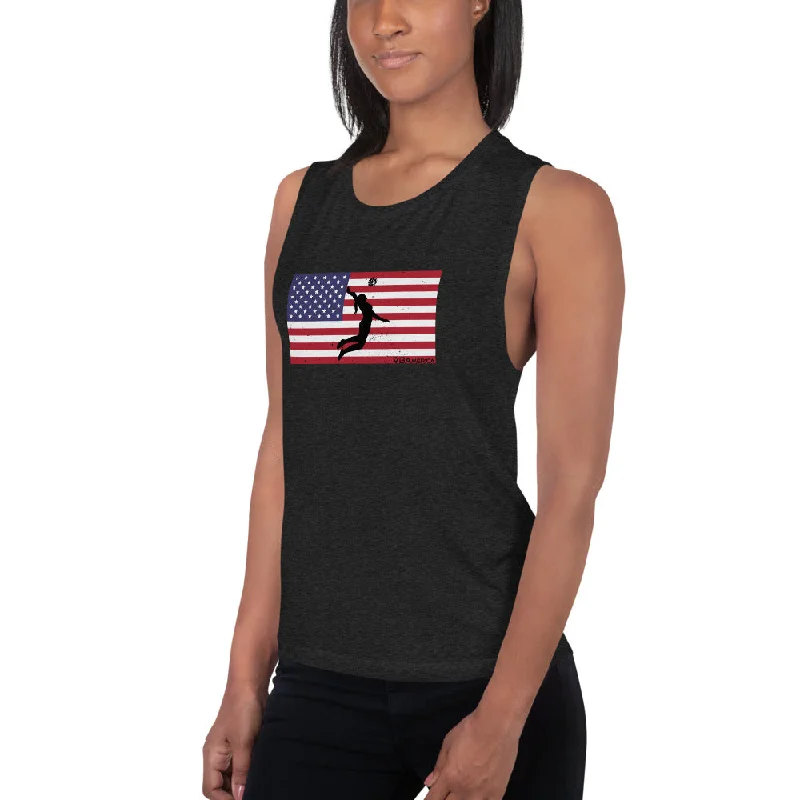 VBAmerica Serve USA Ladies’ Muscle Tank relaxed fit tank