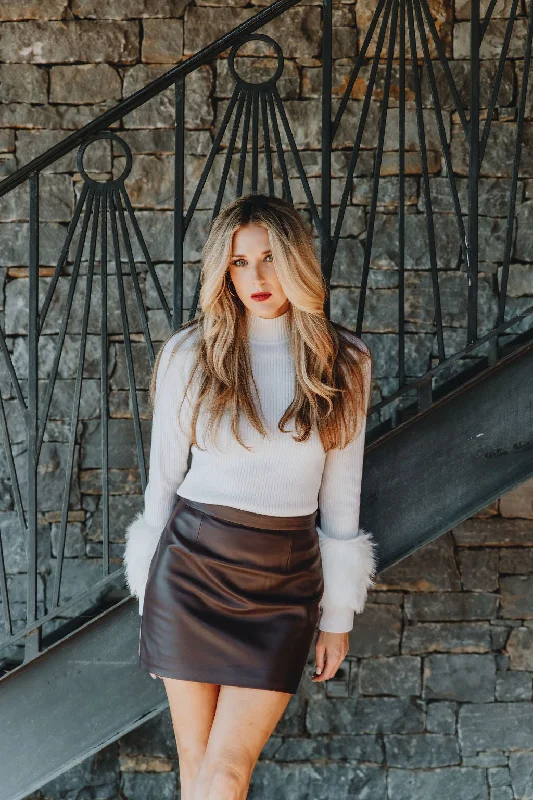 Iro Eliou Skirt in Chocolate leather skirt durable
